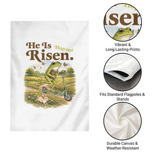 He Is Risen Hop On Garden Flag Christian Easter Frog TS14 Print Your Wear