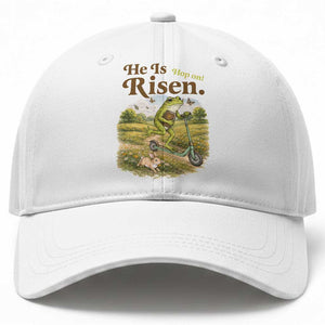 He Is Risen Hop On Baseball Cap Christian Easter Frog TS14 Print Your Wear