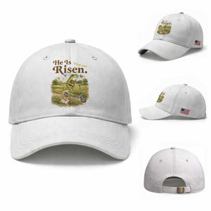 He Is Risen Hop On Baseball Cap Christian Easter Frog TS14 Baseball Cap Universal Fit White Print Your Wear