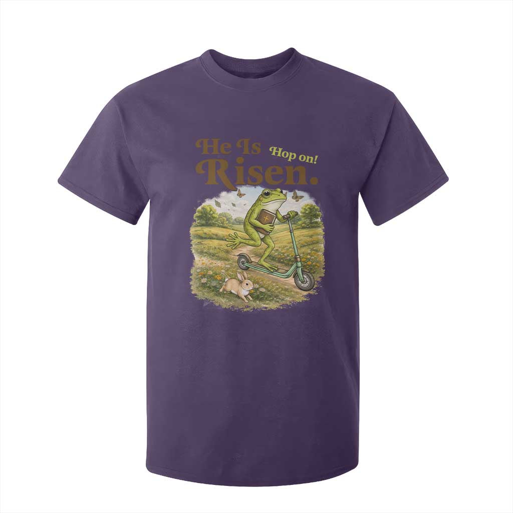 He Is Risen Hop On T Shirt For Kid Christian Easter Frog TS14 Purple Print Your Wear