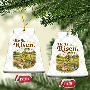 He Is Risen Hop On Ceramic Ornament Christian Easter Frog TS14 Print Your Wear
