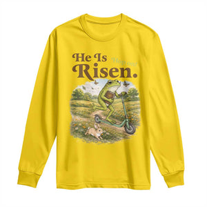 He Is Risen Hop On Long Sleeve Shirt Christian Easter Frog TS14 Daisy Print Your Wear