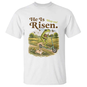 He Is Risen Hop On T Shirt Christian Easter Frog TS14 White Print Your Wear