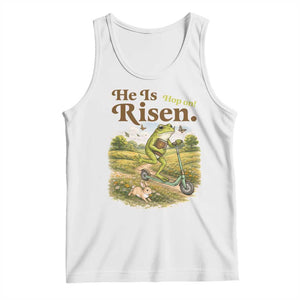 He Is Risen Hop On Tank Top Christian Easter Frog TS14 White Print Your Wear