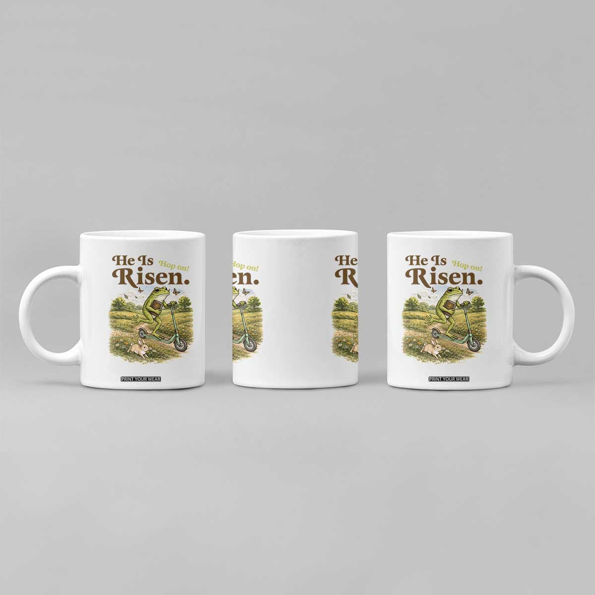 He Is Risen Hop On Coffee Mug Christian Easter Frog TS14 Print Your Wear