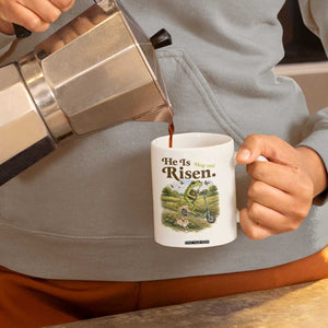 He Is Risen Hop On Coffee Mug Christian Easter Frog TS14 Print Your Wear