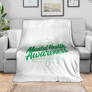 Mental Health Matters Awareness Throw Blanket Support Squad Green Ribbon TS14 Print Your Wear