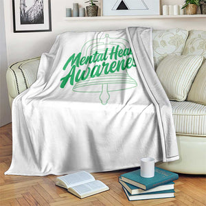 Mental Health Matters Awareness Throw Blanket Support Squad Green Ribbon TS14 Print Your Wear