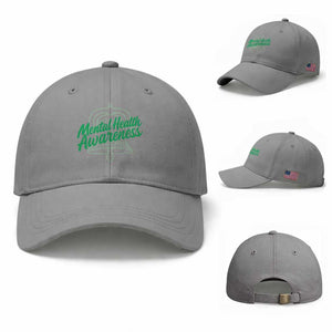 Mental Health Matters Awareness Baseball Cap Support Squad Green Ribbon TS14 Baseball Cap Universal Fit Sport Gray Print Your Wear