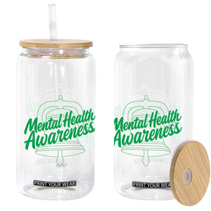 Mental Health Matters Awareness Glass Can Support Squad Green Ribbon TS14 Print Your Wear