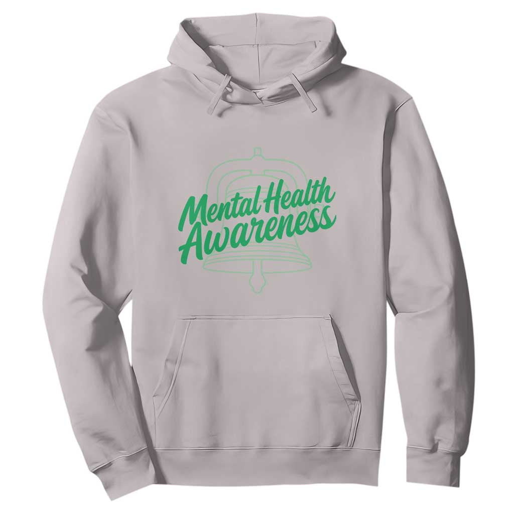 Mental Health Matters Awareness Hoodie Support Squad Green Ribbon TS14 Ice Gray Print Your Wear