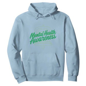Mental Health Matters Awareness Hoodie Support Squad Green Ribbon TS14 Light Blue Print Your Wear