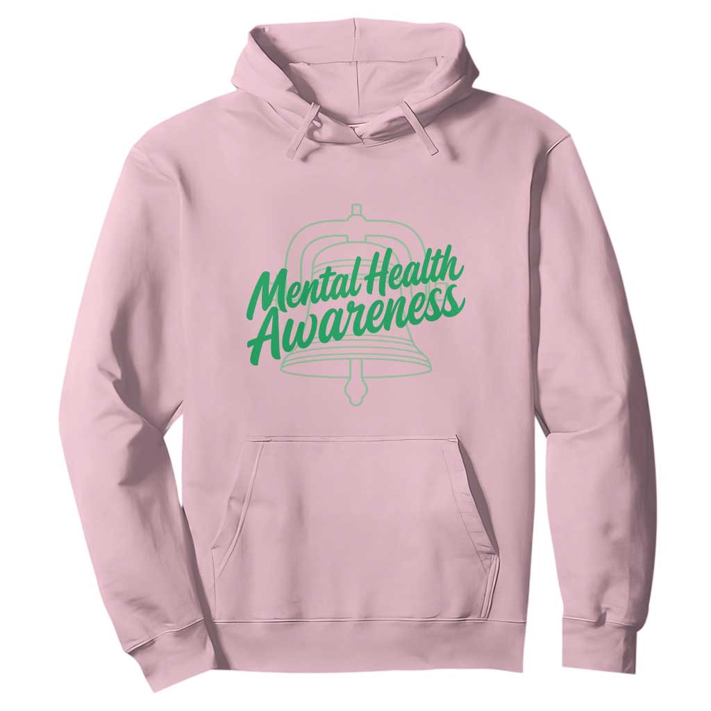 Mental Health Matters Awareness Hoodie Support Squad Green Ribbon TS14 Light Pink Print Your Wear