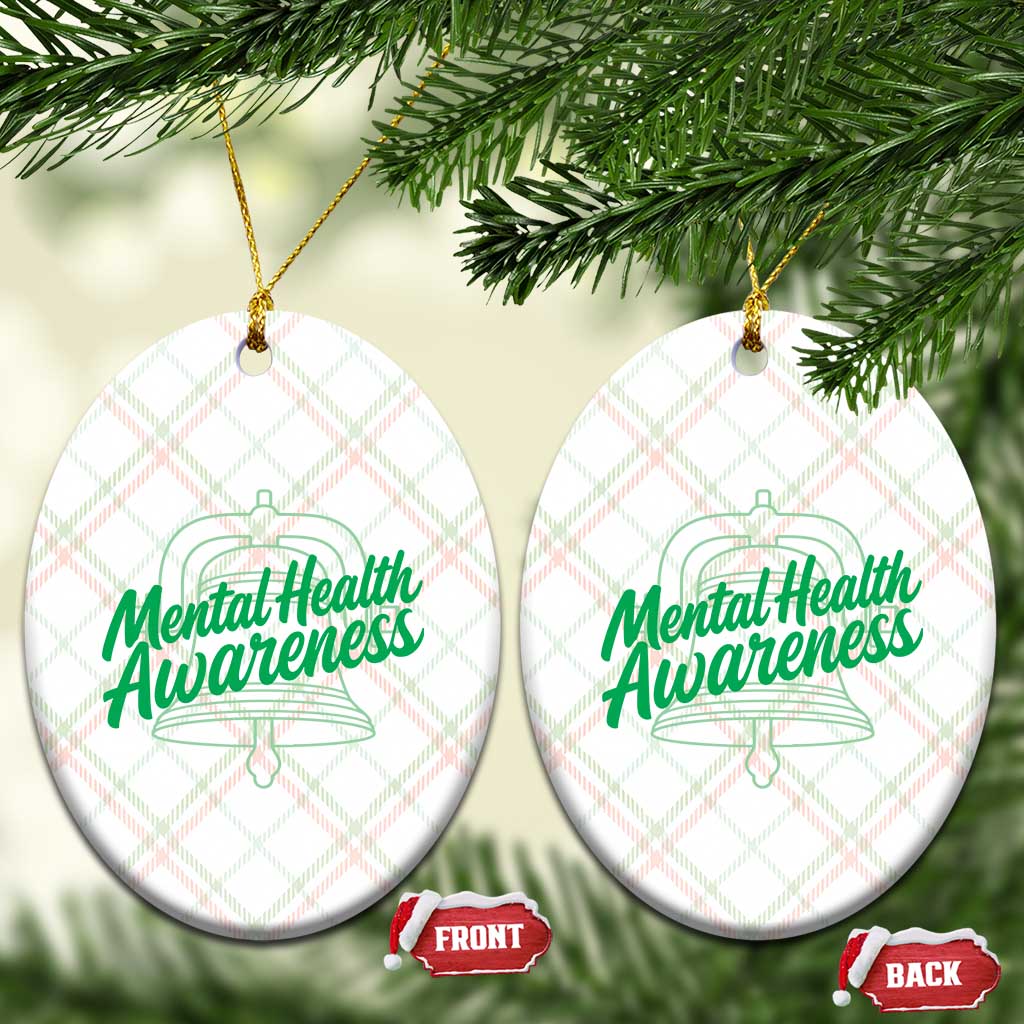 Mental Health Matters Awareness Ceramic Ornament Support Squad Green Ribbon TS14 Print Your Wear