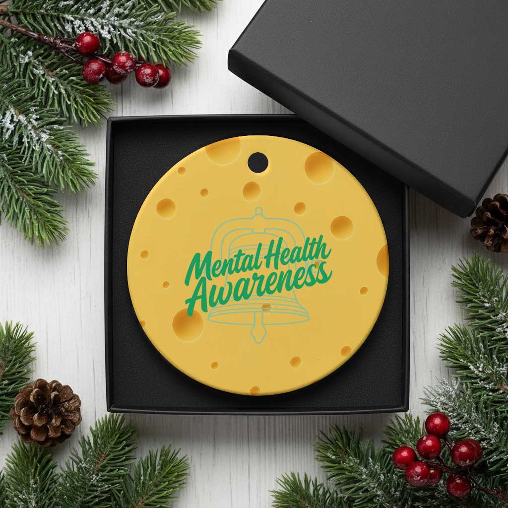 Mental Health Matters Awareness Ceramic Ornament Support Squad Green Ribbon TS14 1pc Yellow Cheese Print Your Wear