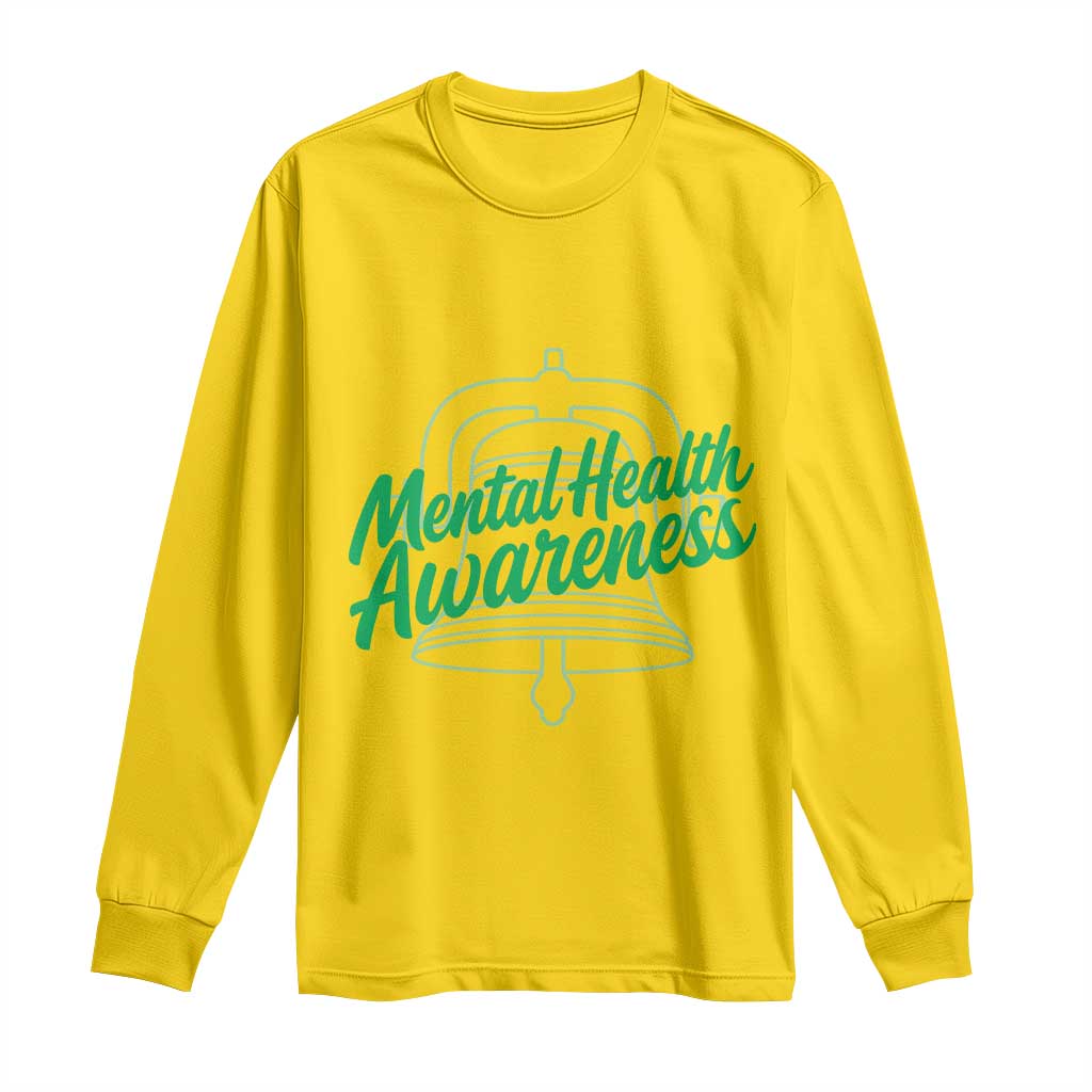 Mental Health Matters Awareness Long Sleeve Shirt Support Squad Green Ribbon TS14 Daisy Print Your Wear