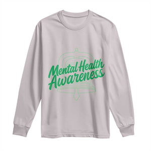 Mental Health Matters Awareness Long Sleeve Shirt Support Squad Green Ribbon TS14 Ice Gray Print Your Wear