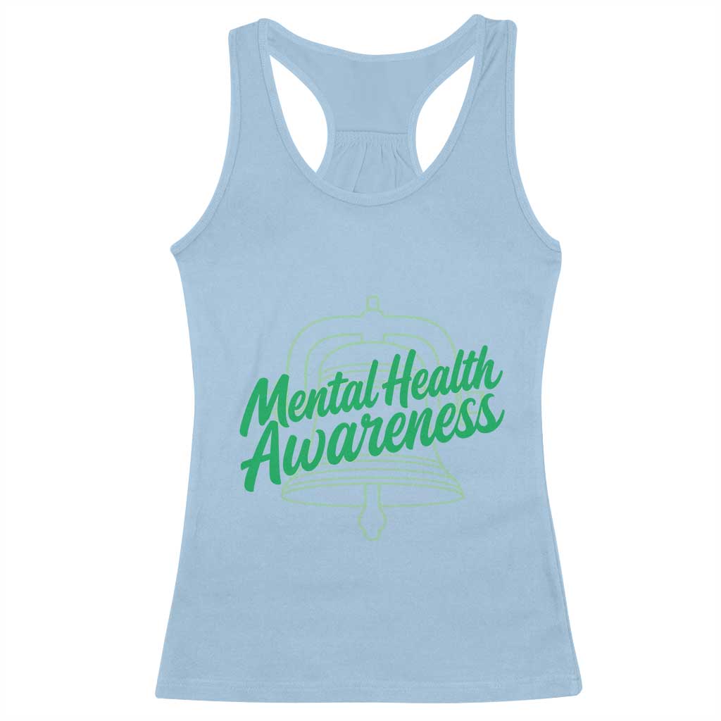Mental Health Matters Awareness Racerback Tank Top Support Squad Green Ribbon TS14 Light Blue Print Your Wear