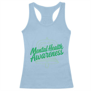 Mental Health Matters Awareness Racerback Tank Top Support Squad Green Ribbon TS14 Light Blue Print Your Wear