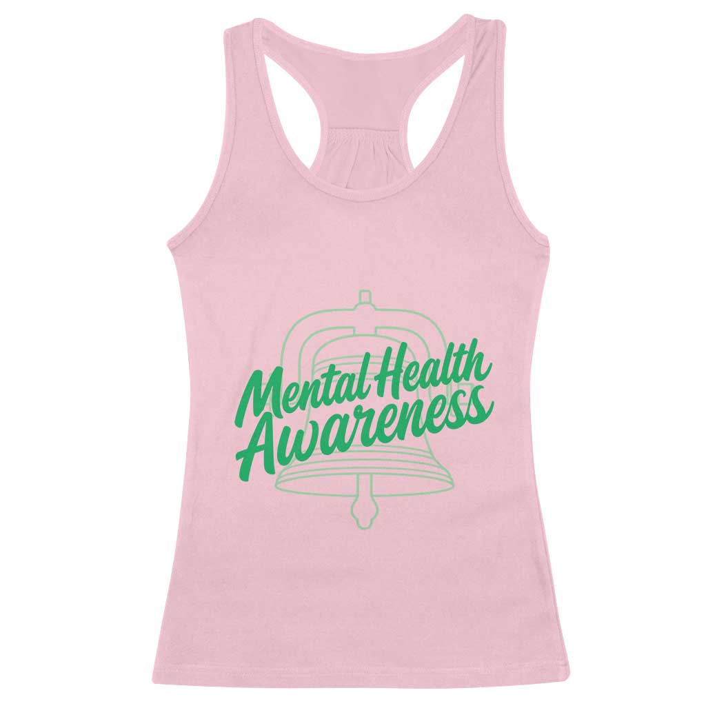 Mental Health Matters Awareness Racerback Tank Top Support Squad Green Ribbon TS14 Light Pink Print Your Wear