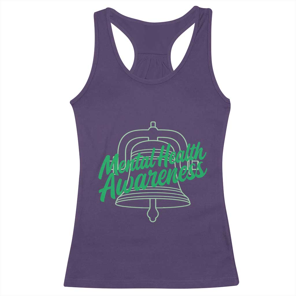 Mental Health Matters Awareness Racerback Tank Top Support Squad Green Ribbon TS14 Purple Print Your Wear