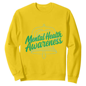 Mental Health Matters Awareness Sweatshirt Support Squad Green Ribbon TS14 Daisy Print Your Wear