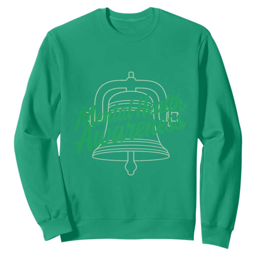 Mental Health Matters Awareness Sweatshirt Support Squad Green Ribbon TS14 Irish Green Print Your Wear