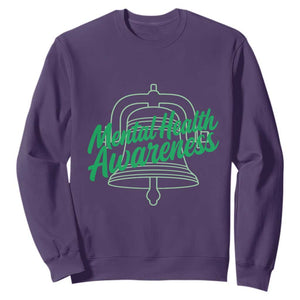 Mental Health Matters Awareness Sweatshirt Support Squad Green Ribbon TS14 Purple Print Your Wear