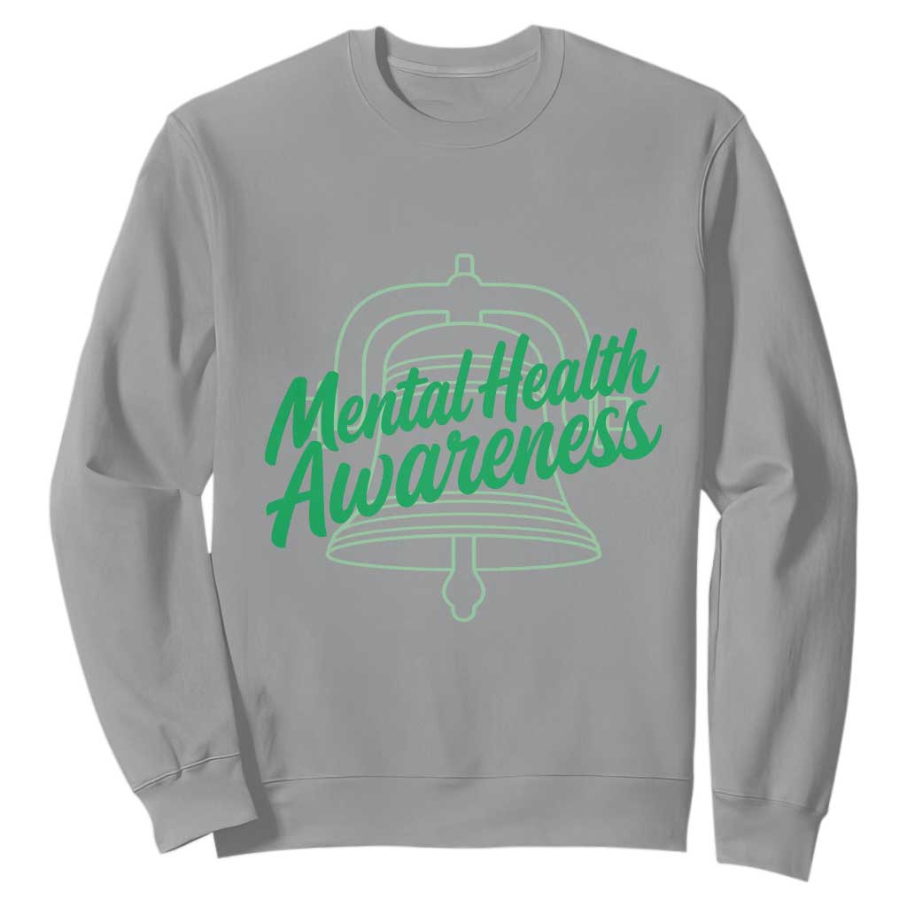 Mental Health Matters Awareness Sweatshirt Support Squad Green Ribbon TS14 Sport Gray Print Your Wear