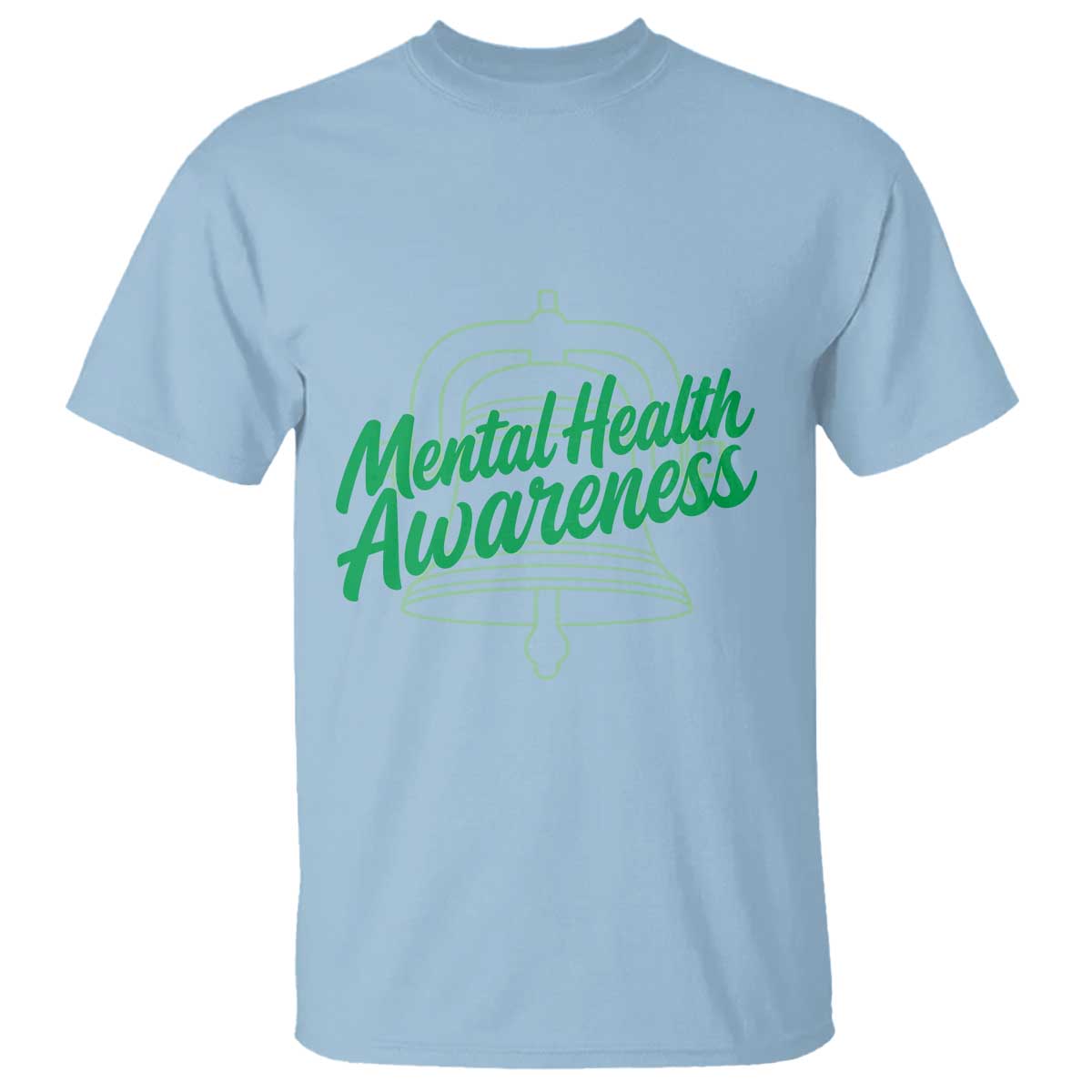 Mental Health Matters Awareness T Shirt Support Squad Green Ribbon TS14 Light Blue Print Your Wear