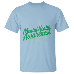 Mental Health Matters Awareness T Shirt Support Squad Green Ribbon TS14 Light Blue Print Your Wear