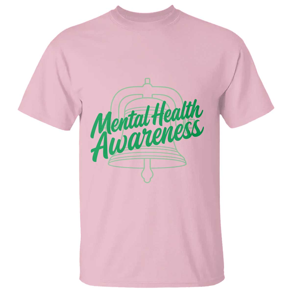 Mental Health Matters Awareness T Shirt Support Squad Green Ribbon TS14 Light Pink Print Your Wear