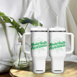 Mental Health Matters Awareness Tumbler With Handle Support Squad Green Ribbon TS14 Print Your Wear