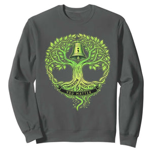 Mental Health Awarenes Sweatshirt Tomorrow Needs You You Matter TS14 Dark Heather Print Your Wear