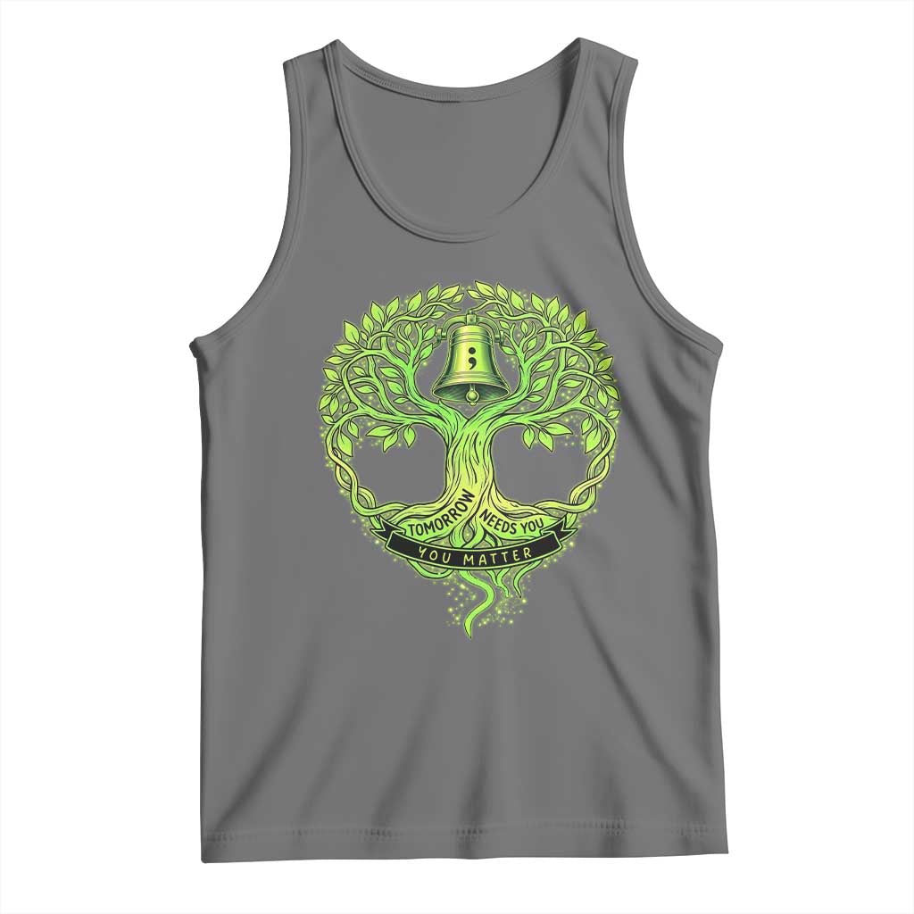 Mental Health Awarenes Tank Top Tomorrow Needs You You Matter TS14 Black Heather Print Your Wear