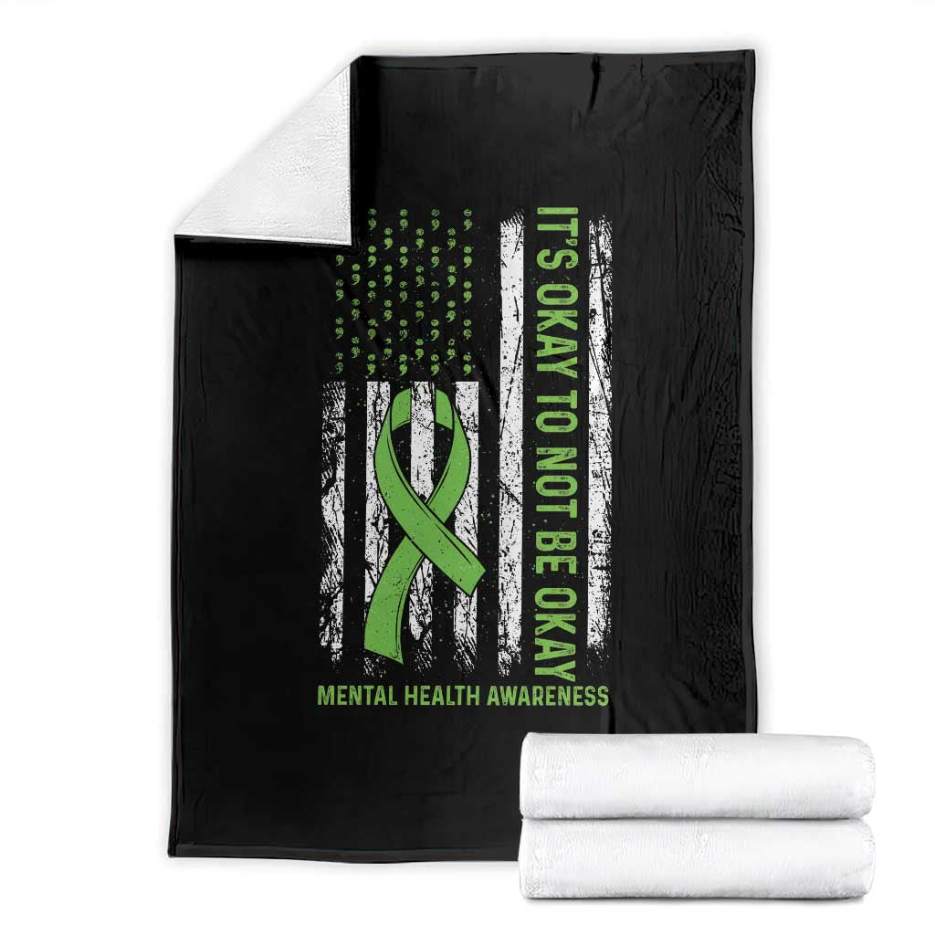 Mental Health Awarenes Throw Blanket It's Okay To Not Be Okay TS14 Black Print Your Wear