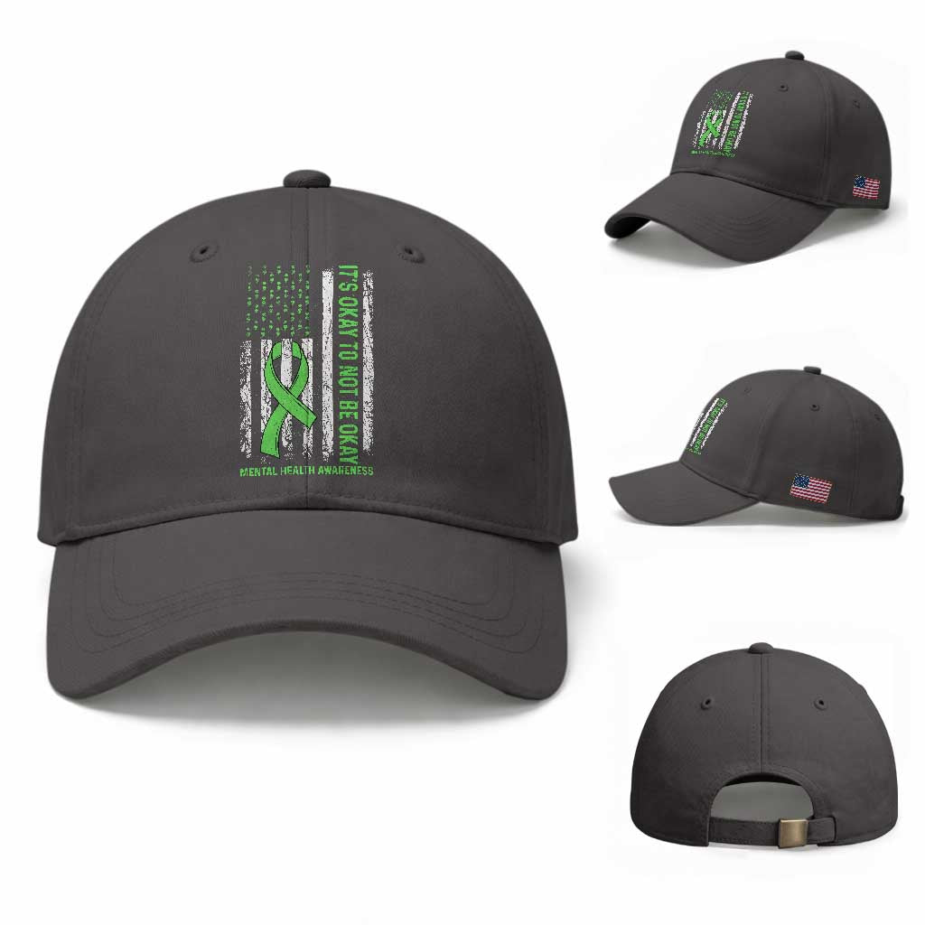 Mental Health Awarenes Baseball Cap It's Okay To Not Be Okay TS14 Baseball Cap Universal Fit Dark Gray Print Your Wear