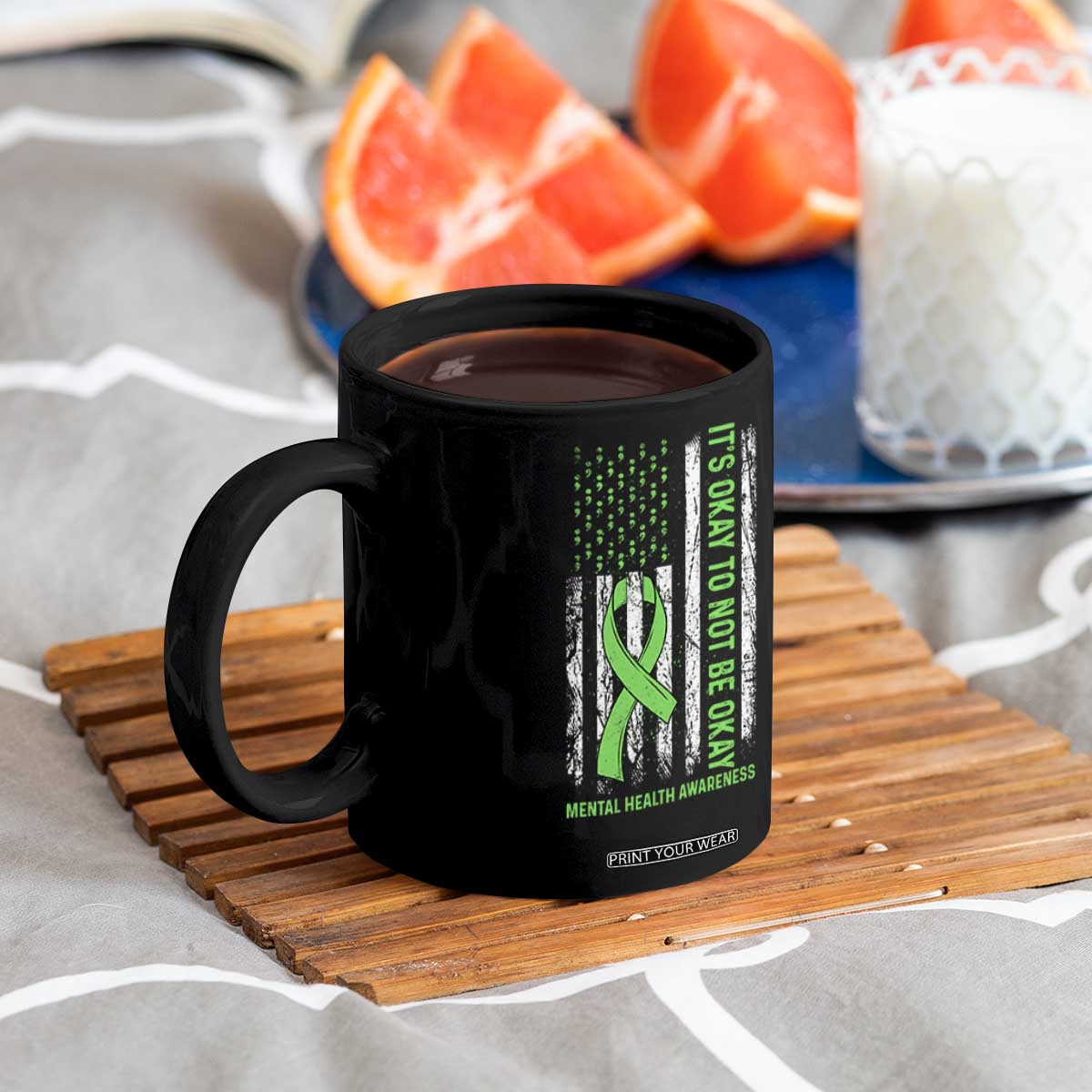 Mental Health Awarenes Coffee Mug It's Okay To Not Be Okay TS14 Print Your Wear