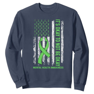 Mental Health Awarenes Sweatshirt It's Okay To Not Be Okay TS14 Navy Print Your Wear
