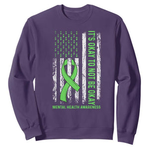 Mental Health Awarenes Sweatshirt It's Okay To Not Be Okay TS14 Purple Print Your Wear