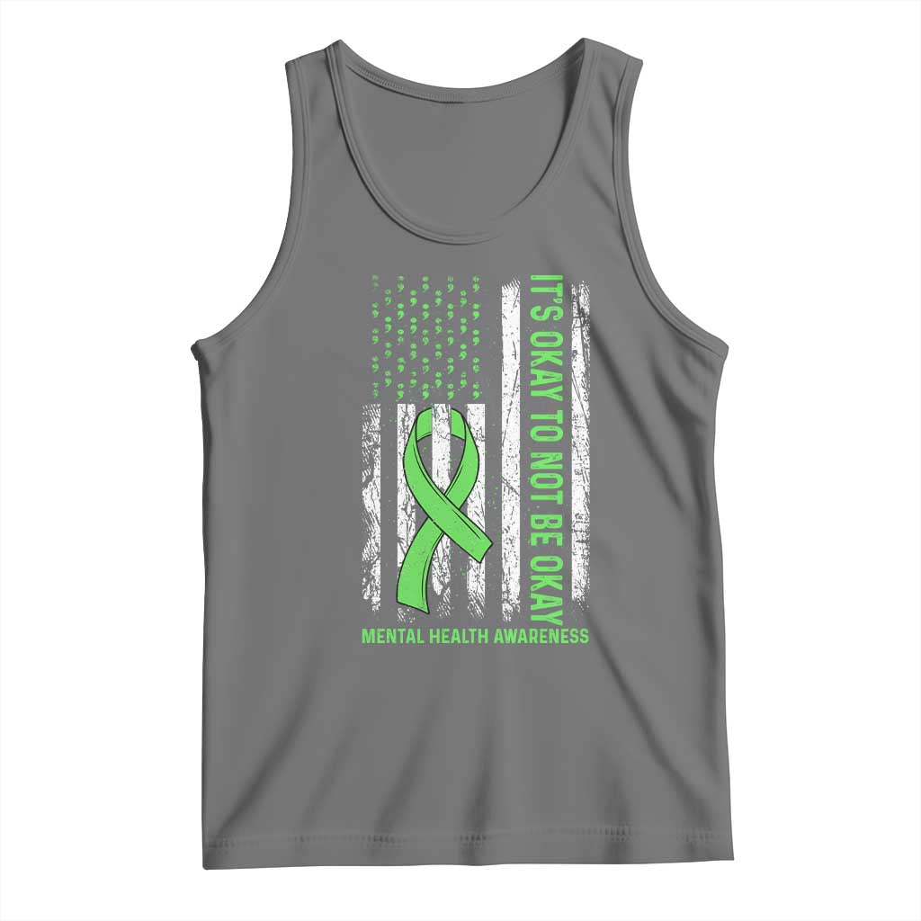 Mental Health Awarenes Tank Top It's Okay To Not Be Okay TS14 Black Heather Print Your Wear