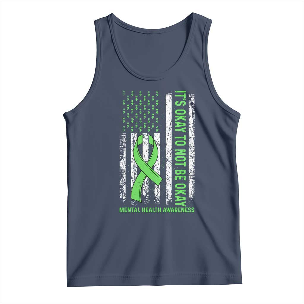 Mental Health Awarenes Tank Top It's Okay To Not Be Okay TS14 Navy Print Your Wear