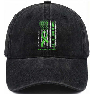 Mental Health Awarenes Washed Cotton Baseball Cap It's Okay To Not Be Okay TS14 Print Your Wear
