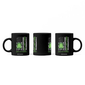 Mental Health Awarenes Coffee Mug Peace Love Hope Green Ribbon TS14 Print Your Wear