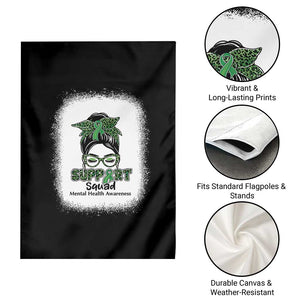 Mental Health Awarenes Garden Flag Messy Bun Green Ribbon Support TS14 Print Your Wear