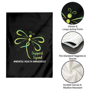 Mental Health Awarenes Garden Flag Support Squad Green Ribbon TS14 Print Your Wear
