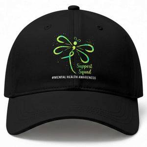 Mental Health Awarenes Baseball Cap Support Squad Green Ribbon TS14 Print Your Wear