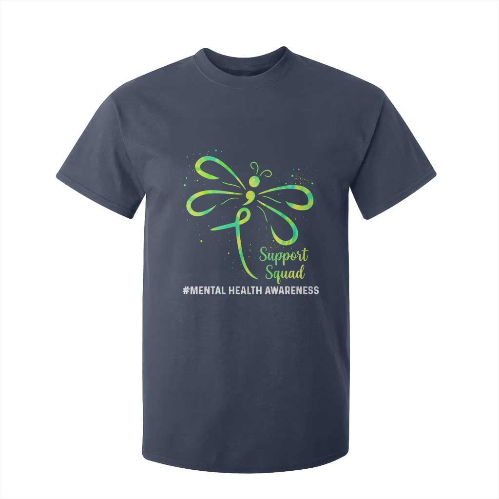 Mental Health Awarenes T Shirt For Kid Support Squad Green Ribbon TS14 Navy Print Your Wear