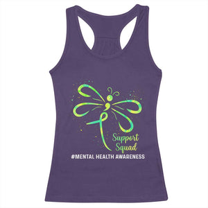 Mental Health Awarenes Racerback Tank Top Support Squad Green Ribbon TS14 Purple Print Your Wear