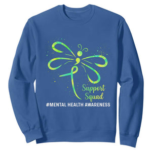 Mental Health Awarenes Sweatshirt Support Squad Green Ribbon TS14 Royal Blue Print Your Wear